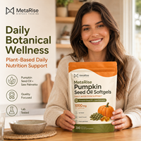 Capsules d'huile de graines de citrouille en marque blanche OEM, complément alimentaire naturel à base de plantes, formule nutritionnelle végétale, 300 unités