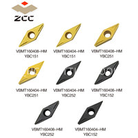 ZCCCT Plaquette en carbure Vbmt VBMT160404 HM Outil de tournage CNC Outils de coupe pour tour Plaquette en carbure Vbmt160404 Utilisée pour le semi-finissage