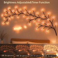 Guirnalda de Luces LED con Ramas de Flor de Cerezo Blanco Cálido, Control Remoto USB, Flexible, Decoración de Pared para Dormitorio, Sala de Estar, Venta al Por Mayor, OEM