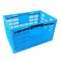 Caisse pliable en plastique ventilée, boîte de rangement empilable, bacs de rangement pliables pour légumes et fruits