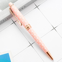 Mignon stylos à bille simples Style frais à pois multicolore Kawaii métal fournitures de bureau école étudiant papeterie pour l'écriture