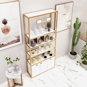 Sàn Boutique Gondola Kim Loại Gỗ Nước Hoa Hiển Thị Là Viết Tắt Của Cửa Hàng Mỹ Phẩm Hiển Thị Tủ Trang Điểm Tổ Chức - Product Image 2