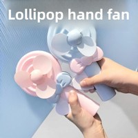 Mini-ventilateur portable en plastique en forme de sucette de dessin animé pour enfants, jouet à presser – Cadeau idéal avec option publicitaire personnalisable