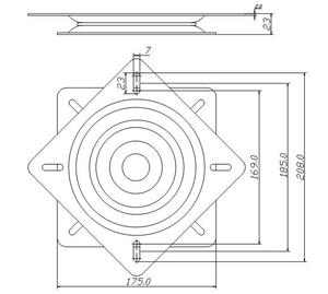 Bàn Xoay Tv Hình Vuông Bằng Kim Loại Màu Đen Bàn Xoay Vòng Bi Lười - Product Image 4