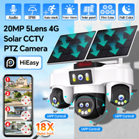 Çin Fabrikası OEM 5 Lensli 4 Ekranlı Solar 4G PTZ AOV CCTV Kamera 20MP İnsan Takibi Sesli Alarm Dış Mekan Kablosuz Güvenlik Kamerası