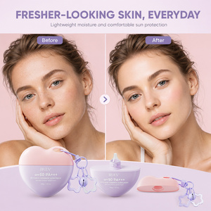 ครีมกันแดดแบบซ่อมแซมผิว รูปหัวใจ ยี่ห้อ OEM สำหรับผลิตภัณฑ์ฉลากส่วนตัว ขนาด 40 กรัม ป้องกันรังสียูวี SPF50 พร้อมจี้ห้อยพกพาสะดวก - Product Image 3