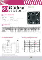 Ventilateur de refroidissement AC industriel AM6030H2B silencieux à cadre métallique avec roulement à billes 60x60x30mm, moteur AC 110V 220V, 6030mm