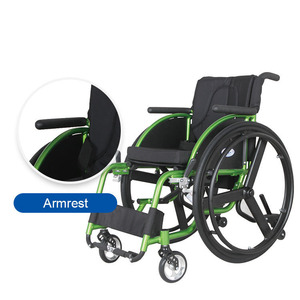 Silla <span class=keywords><strong>de</strong></span> <span class=keywords><strong>Ruedas</strong></span> Manual Semi Deportiva Homrdy para Personas con Discapacidad, con Marco <span class=keywords><strong>de</strong></span> Aluminio Resistente y Asiento <span class=keywords><strong>de</strong></span> Nailon con Revestimiento Líquido Verde CE - Product Image 6