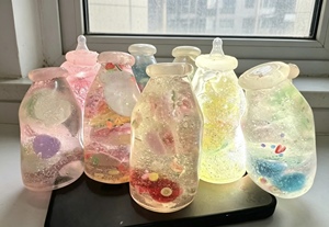 Glowing <b>Mini</b> <b>Bottle</b> Squishy Stress Relief Squeeze Toy-TPR Material Unisex Ages 5+ Years - Product Image 2