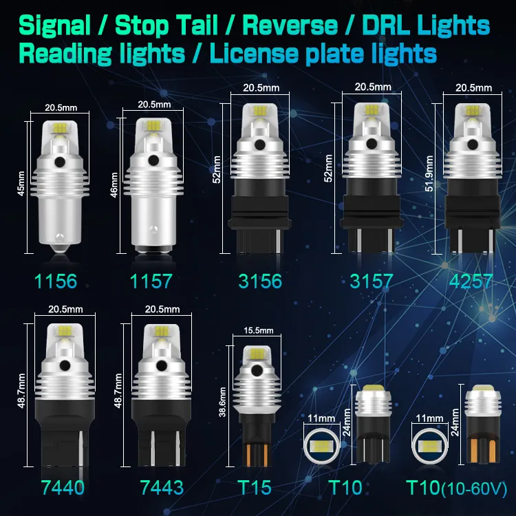 Gview GS הפוך אורות T15 & 921 & 912 אוטומטי led גיבוי W16W רכב LED נורות 6500K לבן canbus שגיאת משלוח CSP 7035