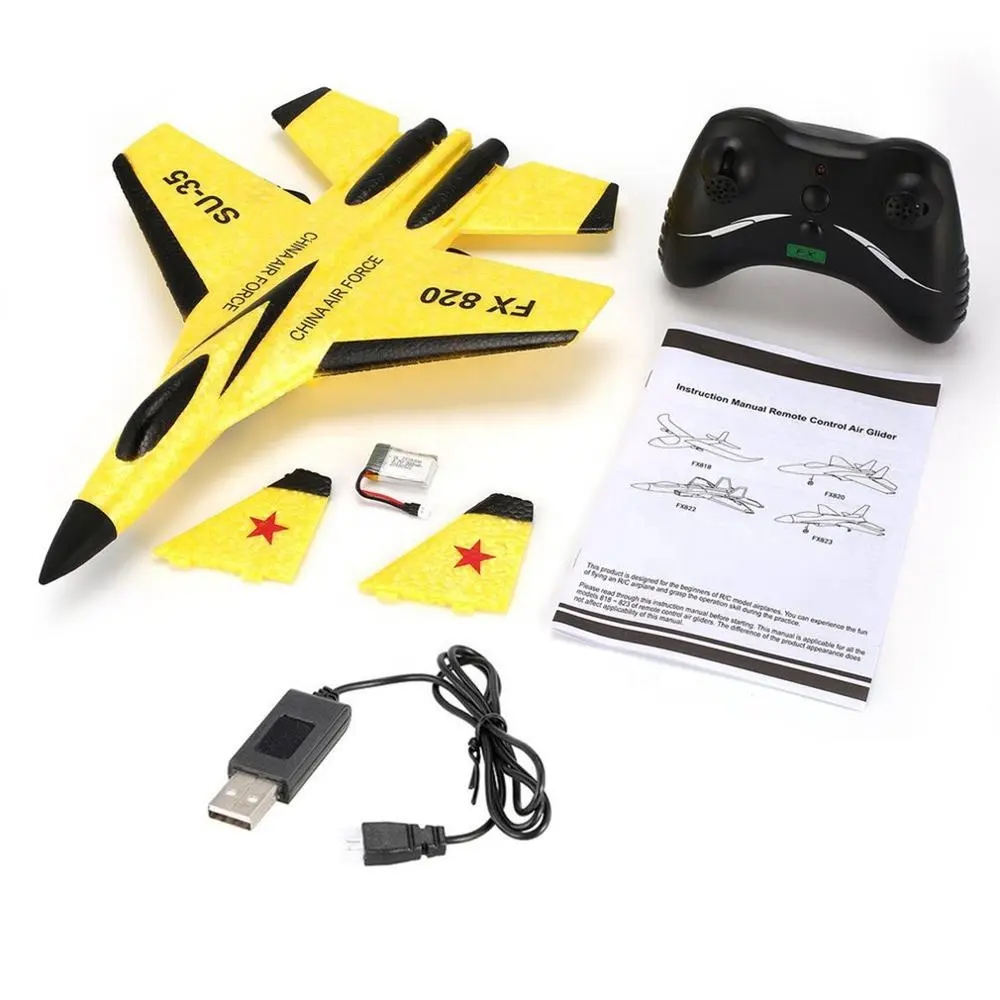 Grosir SU-35 FX820 Pesawat RC Glider EPP Busa RC 2.4G Sayap Tetap Remote Control Radio Hadiah Natal untuk Anak-anak