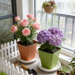 Ventes en gros de petits pots à fleurs miniatures, pots de pépinière carrés en plastique colorés pour le jardinage et l'aménagement paysager - Product Image 3