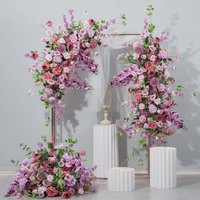 Décoration de fond de mariage en rangée de fleurs artificielles en soie violette de marque XinQi personnalisée, arche suspendue, style classique, haute qualité