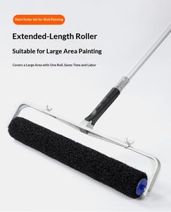 Ensemble d'outils de <span class=keywords><strong>peinture</strong></span> murale industrielle/bricolage, <span class=keywords><strong>rouleau</strong></span> de 6/9 pouces, brosse, couteau à mastic, plateau de protection en film, fabriqué en polyester et nylon durables, <span class=keywords><strong>nettoyage</strong></span> - Product Image 5