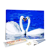 Peinture par numéros moderne classique à motifs imprimés, kit de peinture DIY, décoration murale en coton faite à la main, cadeau