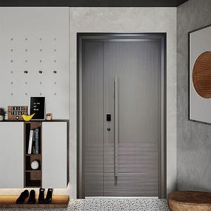 Design moderne simple meilleur appartement de porte d'entrée en acier inoxydable solide déverrouillage manuel interne et externe - Product Image 6