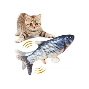 USB Electric <b>Plush</b> Moving Fish Wagging Teaser <b>Cat</b> Toy with Flopping Kicker Eco-Friendly 30CM Interactive Floppy Fish for <b>Cats</b> - Product Image 1
