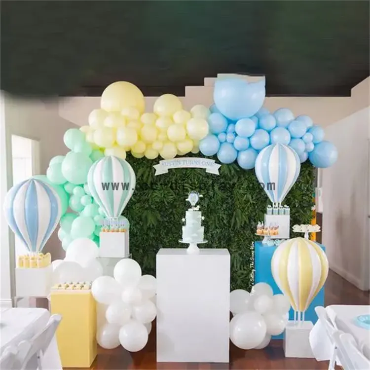 Large Wedding party props blue resin fiberglass hot air balloon display decorations for sale