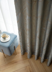 Cortina bordada de Jacquard para sala de estar y dormitorio, elegante, personalizado, color Beige - Product Image 4