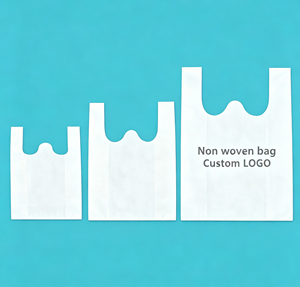 Texture-Gentle Skin-Kind Nonwoven Vest Handbag Soft-Touch Smooth <b>Bag</b> for Delicate <b>Fabric</b> Clothes Packing Non-woven T-shirt <b>Bag</b> - Product Image 1