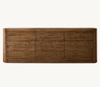 Meuble de chambre à coucher de luxe personnalisé avec cadre en bois massif commode à 9 tiroirs de haute qualité