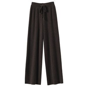 Pantaloni <span class=keywords><strong>Donna</strong></span> Autunno Inverno a Vita Alta Caldi in Maglia a Gamba Larga Dritti Nuovi Stile Coreano Tinta Unita Ampi Casual in <span class=keywords><strong>Lana</strong></span> con Design a Gamba Larga - Product Image 4