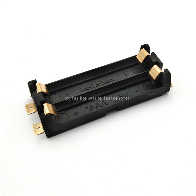 1xAAA 2xAAA SMT Battery Holder With Surface Mounting Battery Retainer