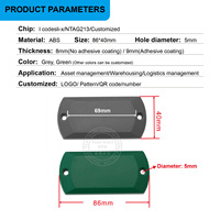 Étiquette RFID UHF 860-960 MHz ABS anti-métal, étanche, résistante aux intempéries, mini, à lecture de groupe NFC, programmable, à puce passive, longue durée de vie