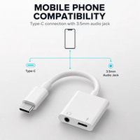 Foston — adaptateur audio 2 en 1 pour casque, câble de type c à prise jack 3.5mm, aux, pour téléphone portable, vente en gros
