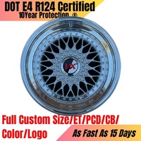 Jantes forgées VeroX RS Style 3 pièces, finition polie, face en maille argentée, 18-26 pouces, 5x112 5x114.3 5x120 pour voitures JDM Euro Stance