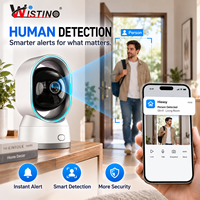Wistino WiFi Security Camera Indoor 355 Pan-Tilt Two-Way Video Call Crying Detection Night Vision Motion Detection Baby Monitor