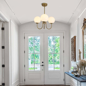 Lámpara de araña creativa de tres luces en color blanco estilo crema - Product Image 6