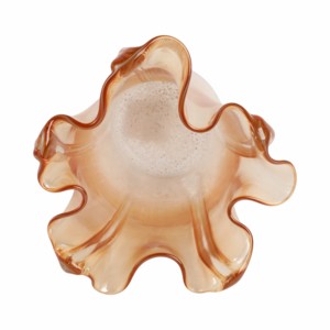 Vaso in vetro con volant, elegante vaso decorativo per fiori, per tavolo da soggiorno, stile glamour. - Product Image 6