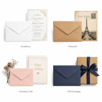 Enveloppe personnalisée directement de l'usine avec impression numérique couleur pour invitations, cartes postales, cartes de vœux et billets d'événements