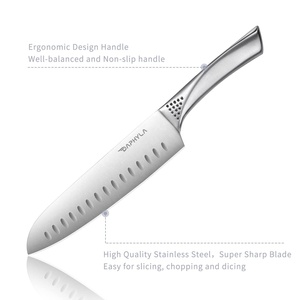 Set Professionale di 3 Coltelli da Cucina in Acciaio Inox con Manico Cavo, Coltelli Santoku e Multiuso con Confezione Regalo Magnetica per Chef - Product Image 2