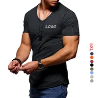 Herren Gym T-Shirts mit benutzer definierten Logo Workout Wear Muscle Fit T-Shirt Schwarz Gym Sport T-Shirts für Fitness Gym Sport Kleidung Männer