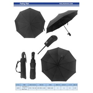 ร่มพับสามตอนอัตโนมัติ โพลีเอสเตอร์ 8 ซี่โครง ลายพิมพ์ รุ่นกันฝน LAN940 ขายส่ง - Product Image 3
