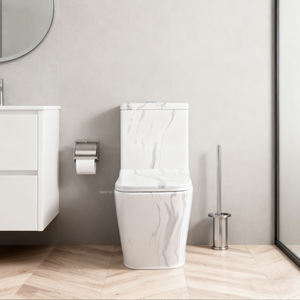 Inodoro de Cerámica sin Borde, Cuadrado, con Descarga por Gravedad, Doble Descarga, de Una Pieza, para Baño - Product Image 2