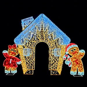 Décoration LED en forme d'arche de chalet de Noël pour hôtels, centres de villégiature, centres commerciaux et célébrations hivernales en plein air - Product Image 1