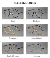 Monture de lunettes optiques 9745 pour hommes et femmes, monture de lunettes vintage à double pont, monture de lunettes en titane