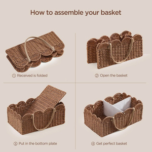 Panier de <span class=keywords><strong>rangement</strong></span> pour couches tissé à la main, panier cadeau pour baby shower, <span class=keywords><strong>rangement</strong></span> pour couches, lingettes, jouets, articles essentiels pour bébé - Product Image 5