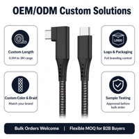 Câbles de données USB 3.2 Gen2 durables, tressés en nylon, 20 Gbps, 240 W, charge rapide flexible, sortie vidéo 4K, cordon Type C avec E-Marker et logo
