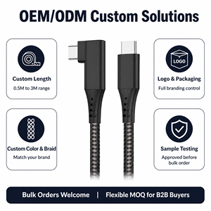 Câbles de données USB 3.2 Gen2 durables, tressés en nylon, 20 Gbps, 240 W, charge rapide flexible, sortie vidéo 4K, cordon Type C avec E-Marker et logo - Product Image 4
