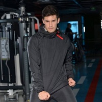 Conjunto Deportivo de Dos Piezas para Hombre y Mujer, de Alta Calidad, Personalizado, Transpirable, de Spandex/Nylon, para Otoño, con Cuello Alto, para Correr, Quema Grasa Rápido