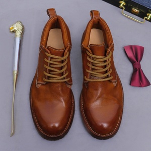 Botas Retro de Cuero Genuino para Hombre, con Costuras Goodyear, Diseño Duradero en el Tobillo, con Cierre de Cordones y Aumento de Altura, para Invierno - Product Image 5