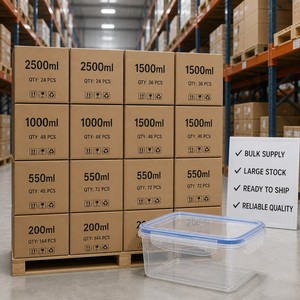 密封食品级塑料储物容器 多种尺寸 透明冰箱收纳盒 微波炉冰柜安全使用 餐食准备盒 批发 - Product Image 6