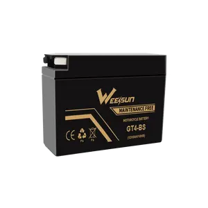WEESUN高性能MF密封铅酸可充电12V4ah摩托车电池
