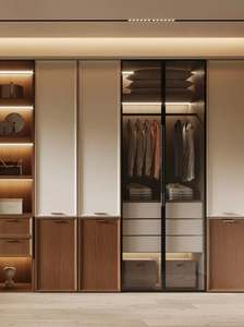 Fabricant de meubles sur mesure Meubles de chambre à coucher Armoire moderne modulaire en bois Design Garde-robe de chambre Style minimaliste - Product Image 2