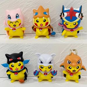 โมเดลตัวการ์ตูนน่ารักสำหรับคอสเพลย์อนิเมะ pokemones pikachus 6ชิ้น/เซ็ต - Product Image 5