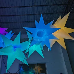 Colorful Club Event Lighting Decoration Hanging Inflatable Star For Party